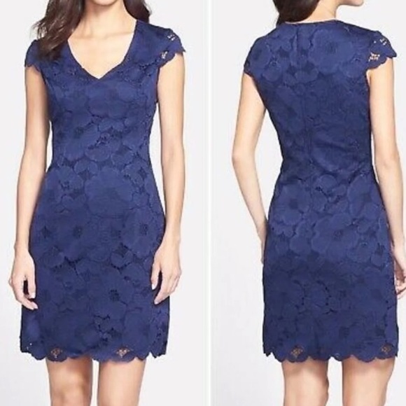 Lilly Pulitzer Dresses & Skirts - Lilly Pulitzer Dixie Sheath true Navy Lace Dress